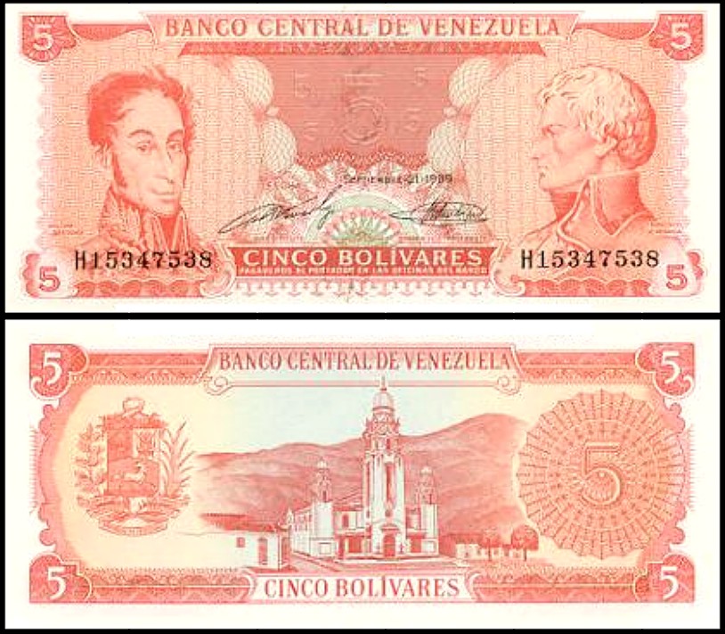 Venezuela 1989 - 5 bolivares aUNC